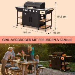 Jersey Outdoor Kitchen Gasgrill 20,7 KW 5+1 Brenner Mobil Regenschutz -Garten Store 10039855 de 0006 usp