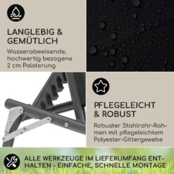 Amalfi Sonnenliege 70 X 37 X 200 Cm Sonnenblende 5-stufige Rückenlehne Stahlrohr Witterungsbeständig 8 Amalfi Sonnenliege 70 X 37 X 200 Cm Sonnenblende 5-stufige Rückenlehne Stahlrohr Witterungsbeständig -Garten Store 10040101 de 0003 logo