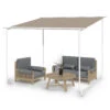 Nantes Pavillon Gazebo Sonnendach 3x3m Polyester Stahlrahmen UV50+ Bodenrollen