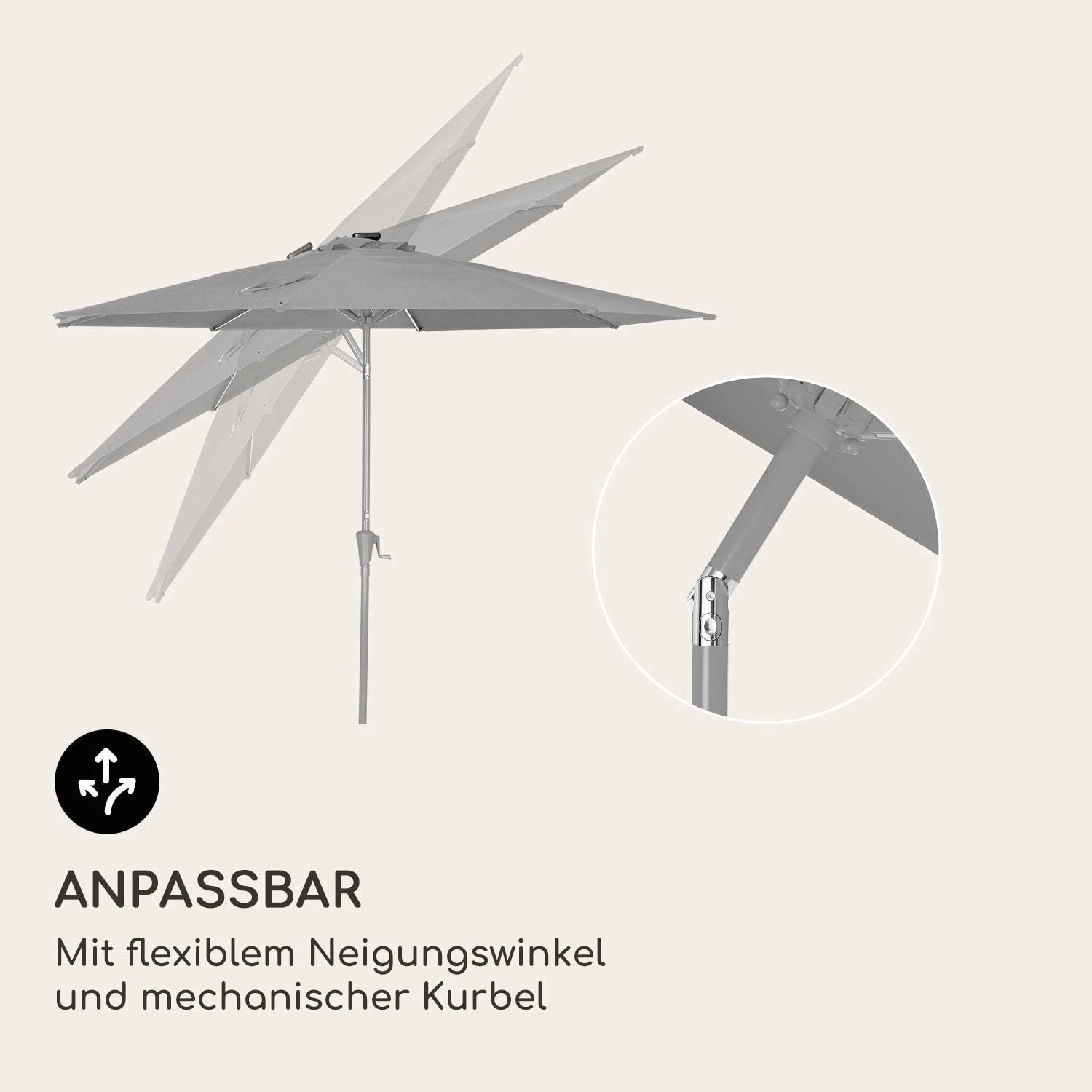 Blumfeldt Calais Sonnenschirm LED Aluminium-Rahmen Polyester-Bespannung UV 50 4 Blumfeldt Calais Sonnenschirm LED Aluminium-Rahmen Polyester-Bespannung UV 50 – Bild 4