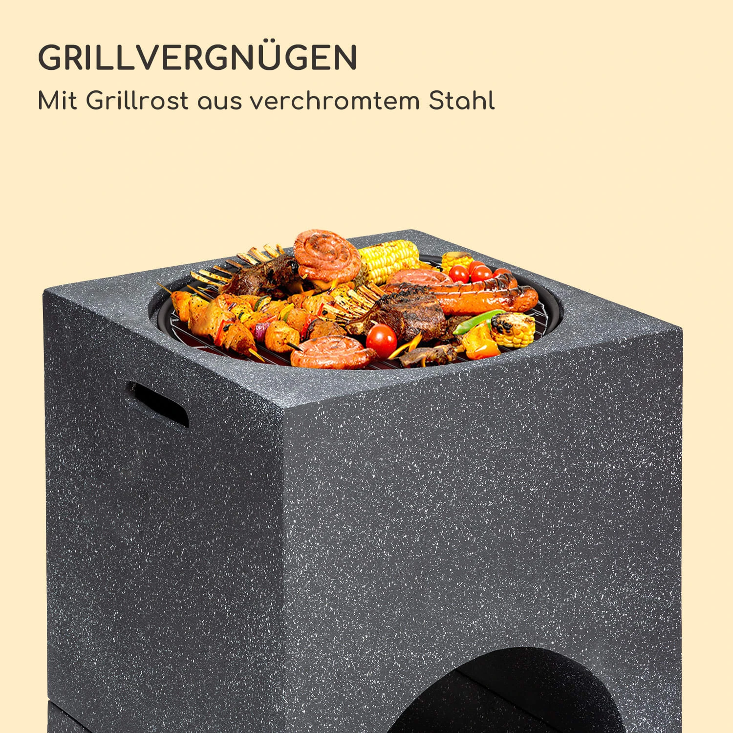 Blumfeldt Monolith Feuerschale Mit Grill MGO & Stahlschale Inkl. Funkenschutz 3 Blumfeldt Monolith Feuerschale Mit Grill MGO & Stahlschale Inkl. Funkenschutz – Bild 3