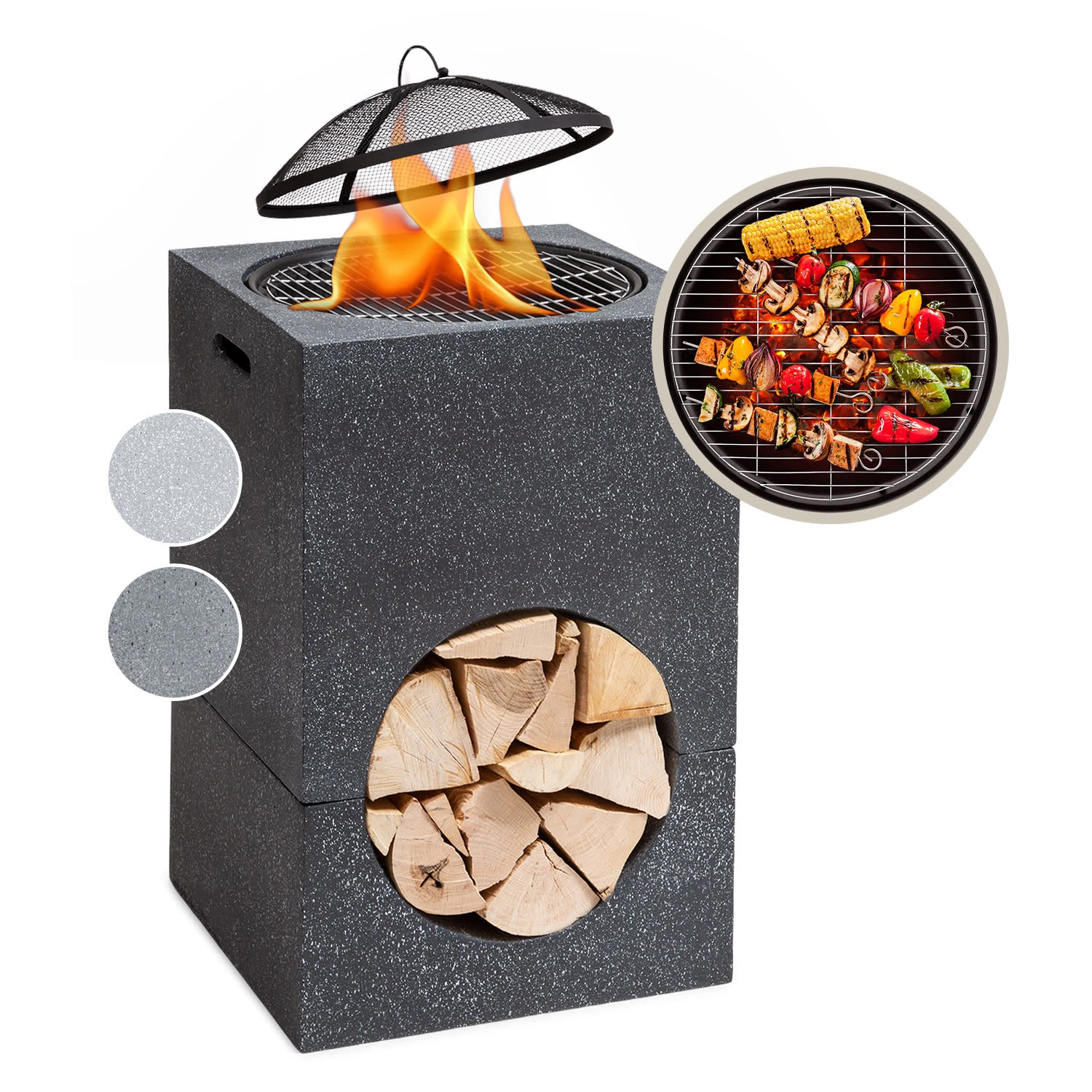 Blumfeldt Monolith Feuerschale Mit Grill MGO & Stahlschale Inkl. Funkenschutz 1 Blumfeldt Monolith Feuerschale Mit Grill MGO & Stahlschale Inkl. Funkenschutz