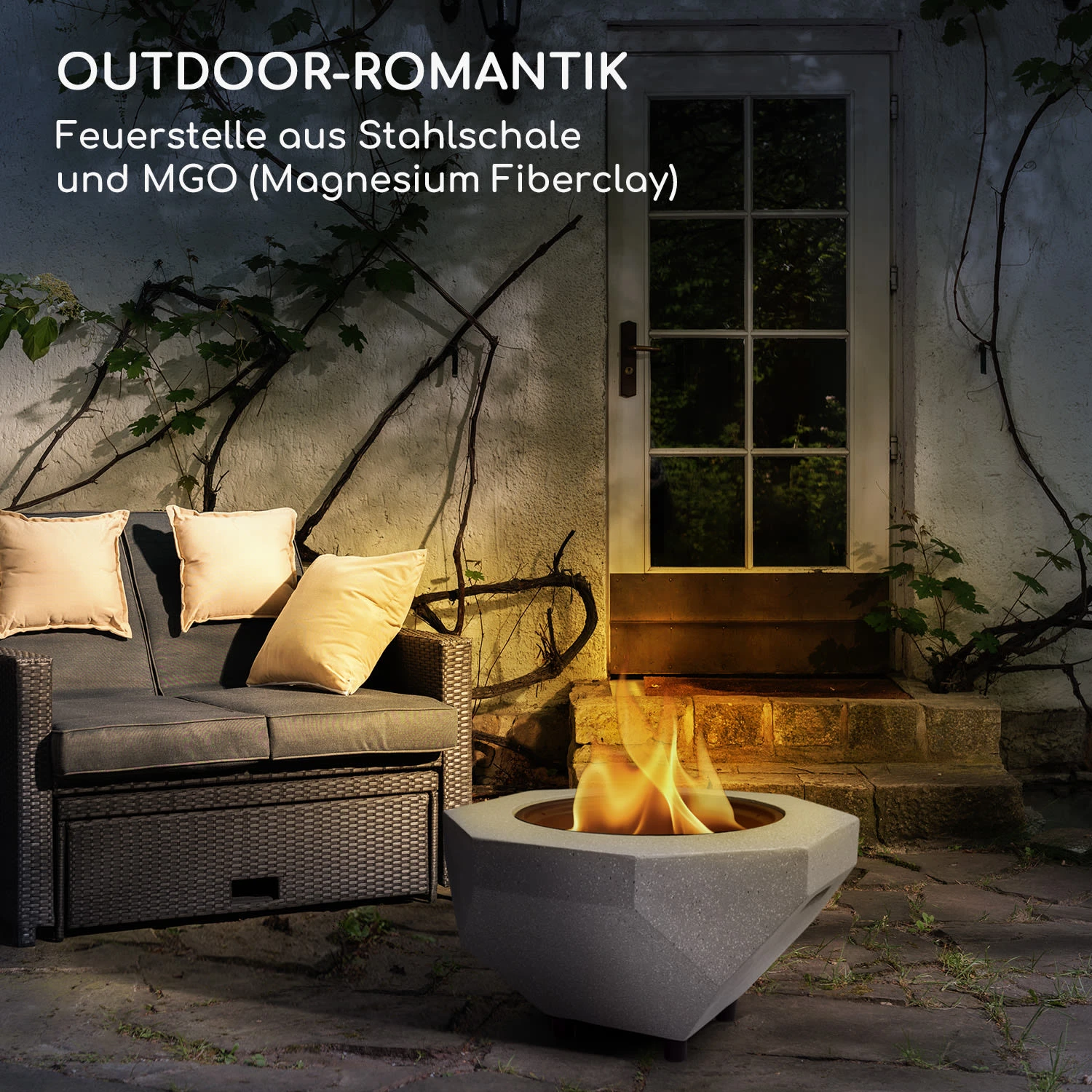 Blumfeldt Diamond Feuerschale Mit Grill MGO & Stahlschale Inkl. Funkenschutz 2 Blumfeldt Diamond Feuerschale Mit Grill MGO & Stahlschale Inkl. Funkenschutz – Bild 2