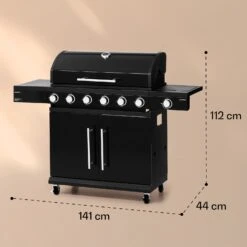Valdosta 6.1 Gasgrill 6+1 Brenner 19,3 KW Gesamtleistung -Garten Store 10040269 yy 0008 dimensions