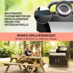 Kingsville 3.1 Kombigrill Gas + Kohle 10,9 KW 3+1 Brenner -Garten Store 10040270 de 0004 usp