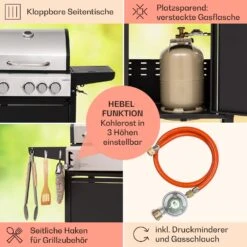Kingsville 3.1 Kombigrill Gas + Kohle 10,9 KW 3+1 Brenner -Garten Store 10040270 de 0006 usp