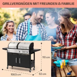 Kingsville 3.1 Kombigrill Gas + Kohle 10,9 KW 3+1 Brenner -Garten Store 10040270 de 0007 usp