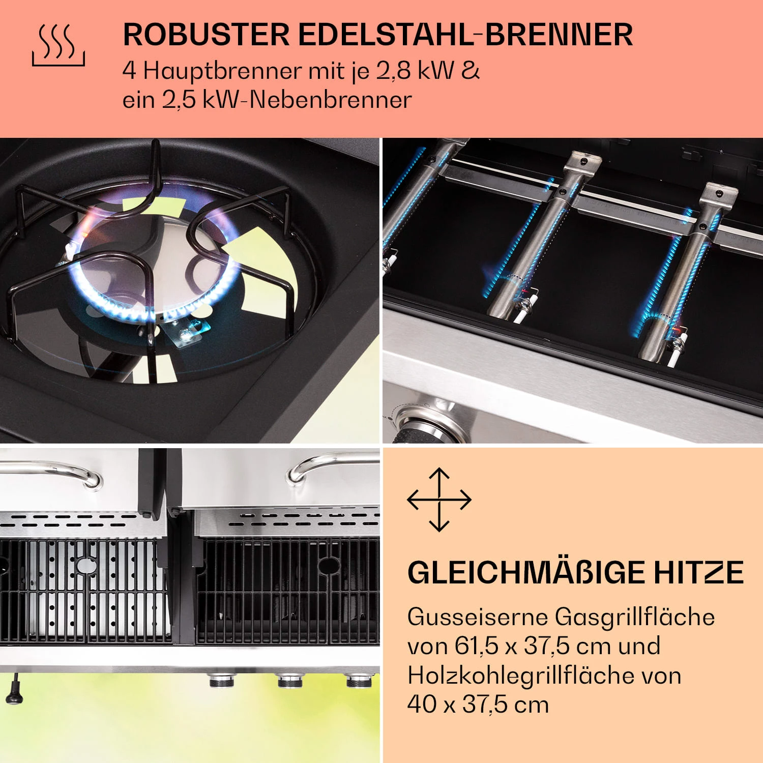 Kingsville 4.1 Kombigrill Gas + Kohle 13,7 KW 4+1 Brenner 5 Kingsville 4.1 Kombigrill Gas + Kohle 13,7 KW 4+1 Brenner – Bild 5
