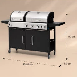 Kingsville 4.1 Kombigrill Gas + Kohle 13,7 KW 4+1 Brenner 15 Kingsville 4.1 Kombigrill Gas + Kohle 13,7 KW 4+1 Brenner -Garten Store 10040271 yy 0008 dimensions