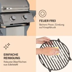 Lucifer 2 Gasgrill 2 X 3,6 KW Brenner 45x45cm Grill Edelstahl Mobil -Garten Store 10040279 de 0007 logo