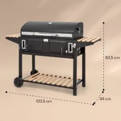 Aberdeen Double Holzkohlegrill Smoker Thermometer 2 Seitentische Mobil -Garten Store 10040293 yy 0011 dimensions