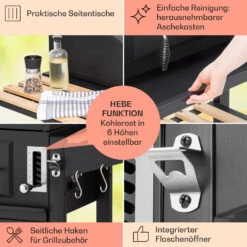 Aberdeen Kombi-Grill Gas Kohle Smoker Thermometer 2 Seitentische Mobil -Garten Store 10040294 de 0006 usp