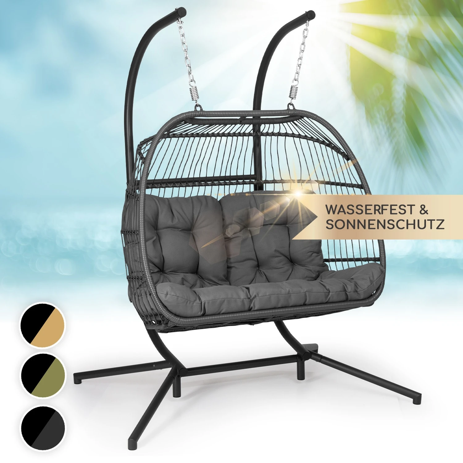 Biarritz Double Hängesessel Zweier PE Aluminium Polyrattan 260 Kg 1 Biarritz Double Hängesessel Zweier PE Aluminium Polyrattan 260 Kg
