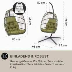 Biarritz Individuelle Hängesessel PE Aluminium Polyrattan 130 Kg -Garten Store 10040300 de 0004 usp