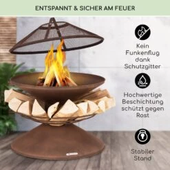 Aguilera Feuerschale Mit Grill Ø 65 Cm Holzlager Stahl 8 Aguilera Feuerschale Mit Grill Ø 65 Cm Holzlager Stahl -Garten Store 10041127 de 0003 usp