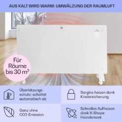 Bansin Crystal Smart Konvektions-Heizgerät 1500W 5 - 50 °C App-Steuerung -Garten Store 10041210 de 0004 usp