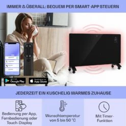 Bansin Crystal Smart Konvektions-Heizgerät 2500W 5 - 50 °C App-Steuerung 9 Bansin Crystal Smart Konvektions-Heizgerät 2500W 5 - 50 °C App-Steuerung -Garten Store 10041211 de 0003 usp
