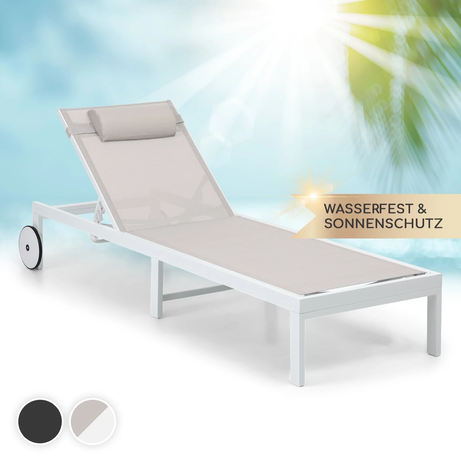 Lucca Lounger Liegestuhl Polyester Aluminium 4-Stufen 1 Lucca Lounger Liegestuhl Polyester Aluminium 4-Stufen
