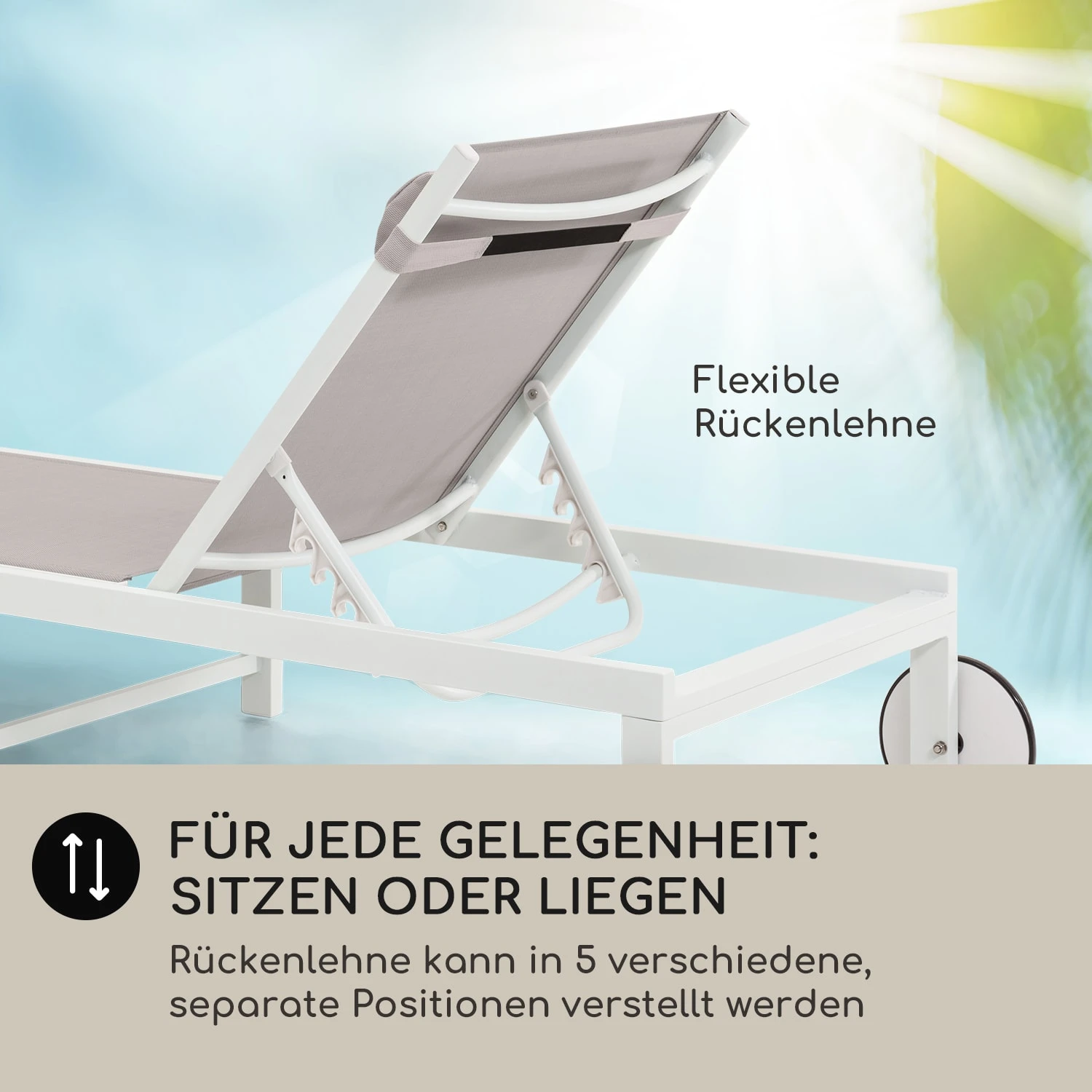 Lucca Lounger Liegestuhl Polyester Aluminium 4-Stufen 2 Lucca Lounger Liegestuhl Polyester Aluminium 4-Stufen – Bild 2