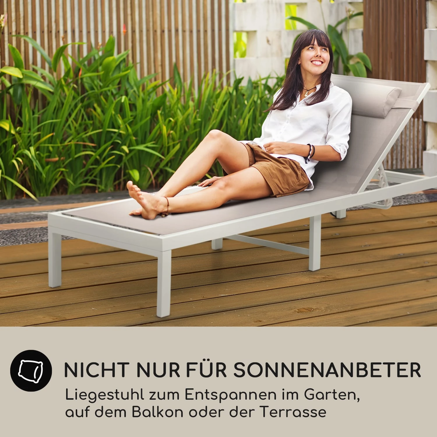 Lucca Lounger Liegestuhl Polyester Aluminium 4-Stufen 6 Lucca Lounger Liegestuhl Polyester Aluminium 4-Stufen – Bild 6