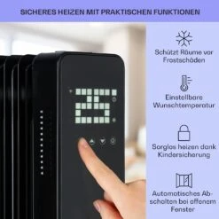 Sanford Smart Ölradiator 2500 W Leistung Wochentimer LED-Display Touch-Panel Klarstein-App -Garten Store 10041358 de 0004 usp